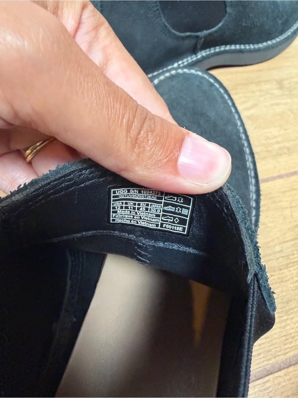 UGG Camino Black Suede Chelsea Boots Size 12